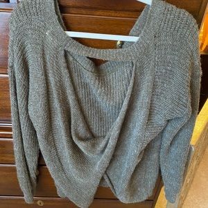 Vestique Olive green open back sweater